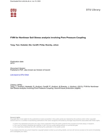 Más sobre FVM para el análisis no lineal de la tensión del suelo que involucra el acoplamiento de la presión de poro