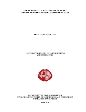 Más sobre Resistencia al Corte y Características de Compresibilidad de Suelos Reconstituidos